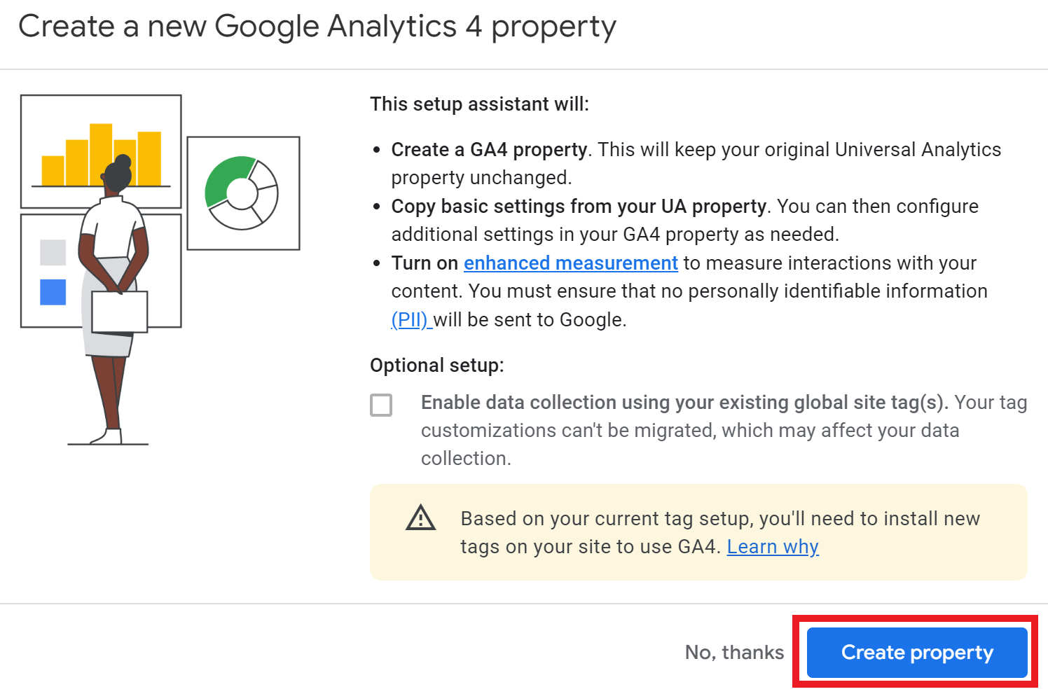 Create a new Google Analytics 4 property