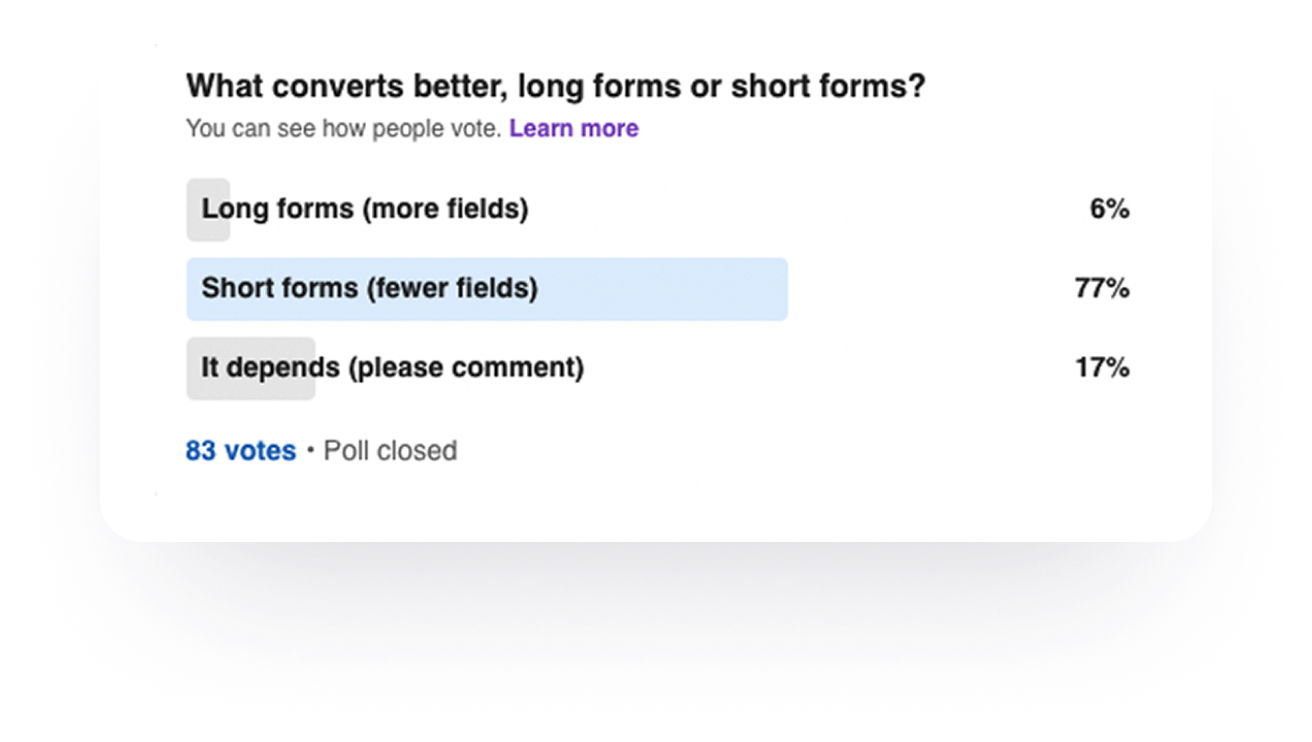 short form long form linkedin poll