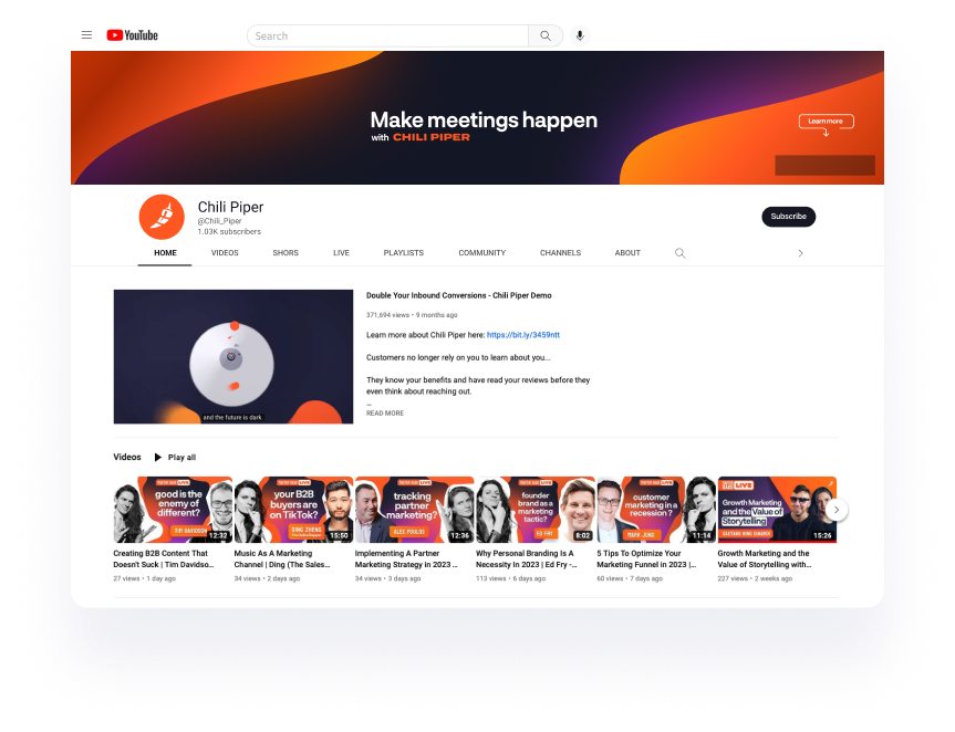 Chili Piper's YouTube Channel