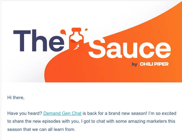 Newsletter promo for podcast