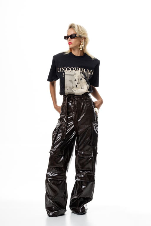Blair Snake Leather Cargo Pants 