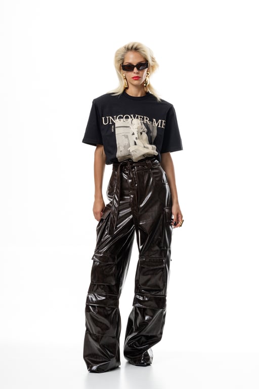Blair Snake Leather Cargo Pants 