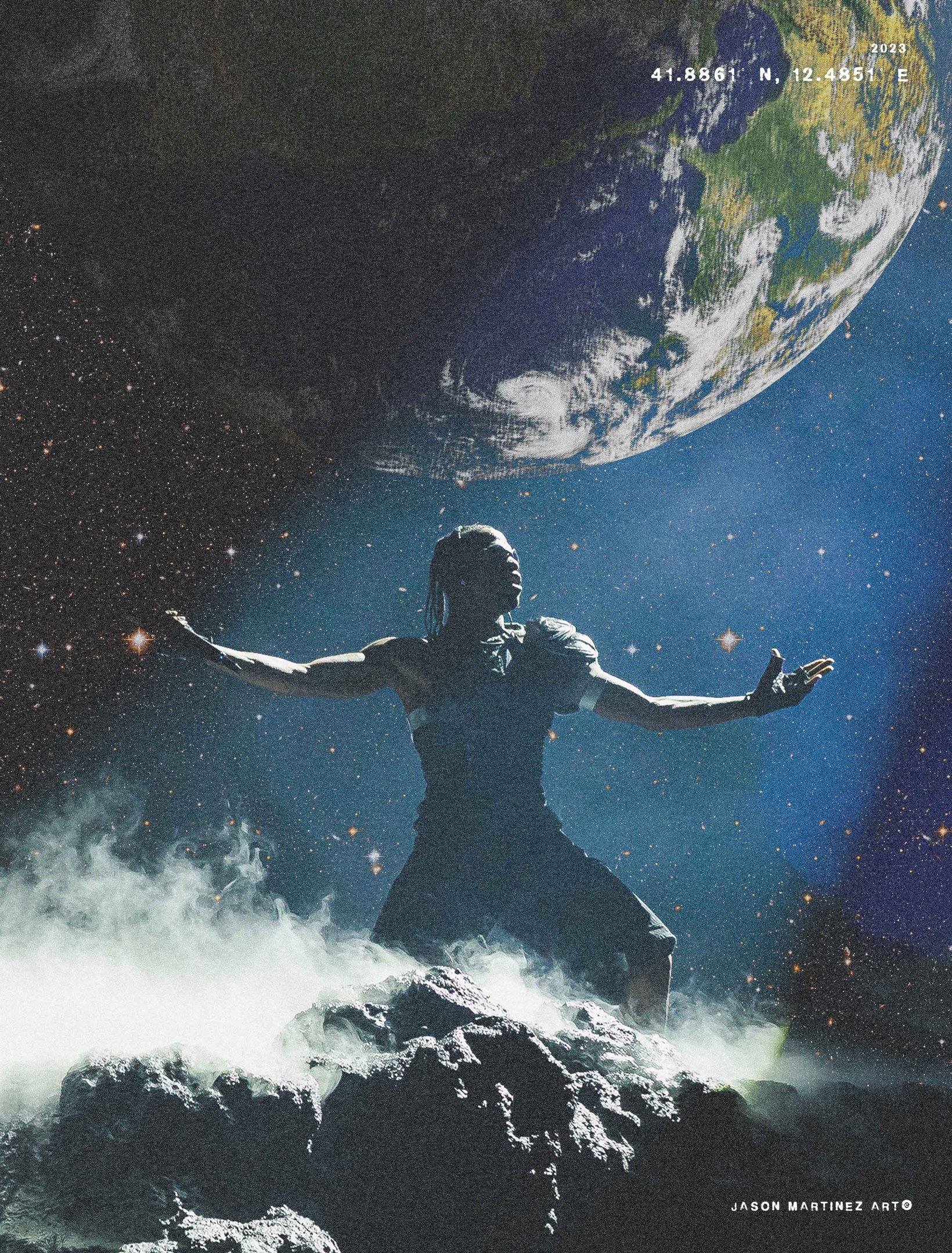 Travis Scott world tour poster by Jason Martinez