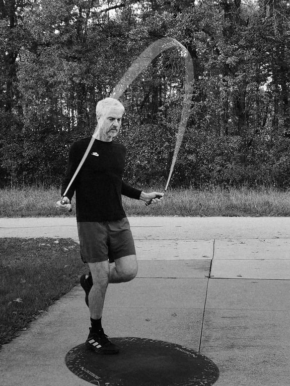 Todd training with Crossrope weighted jump ropes.