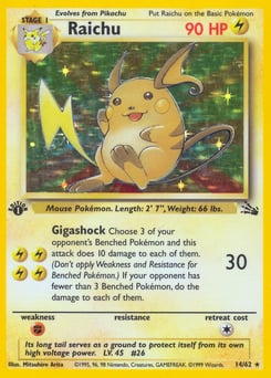 Raichu – Rare Holo – Fossil