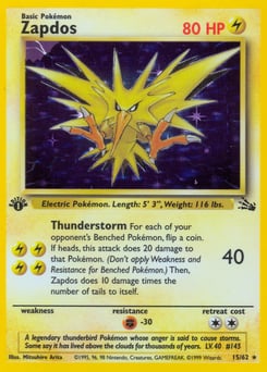 Zapdos – Rare Holo – Fossil