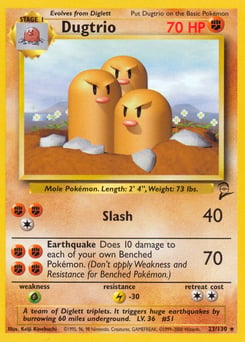 Dugtrio – Rare – Base Set 2