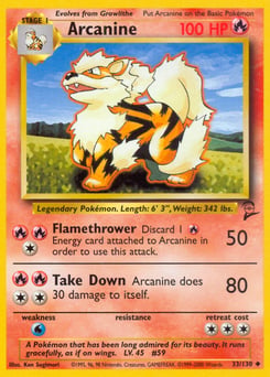 Arcanine – Uncommon – Base Set 2