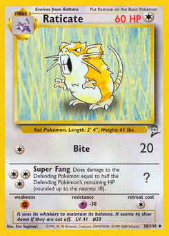 Raticate – Uncommon – Base Set 2