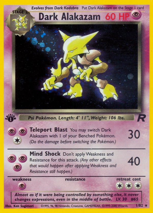 Dark Alakazam – Rare Holo – Team Rocket