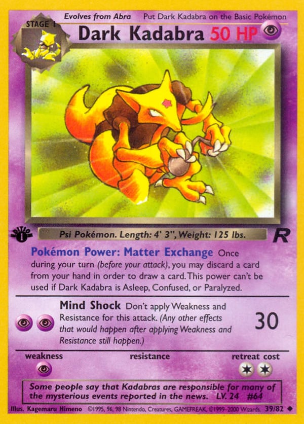 Dark Kadabra – Uncommon – Team Rocket