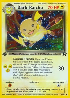 Dark Raichu – Rare Secret – Team Rocket