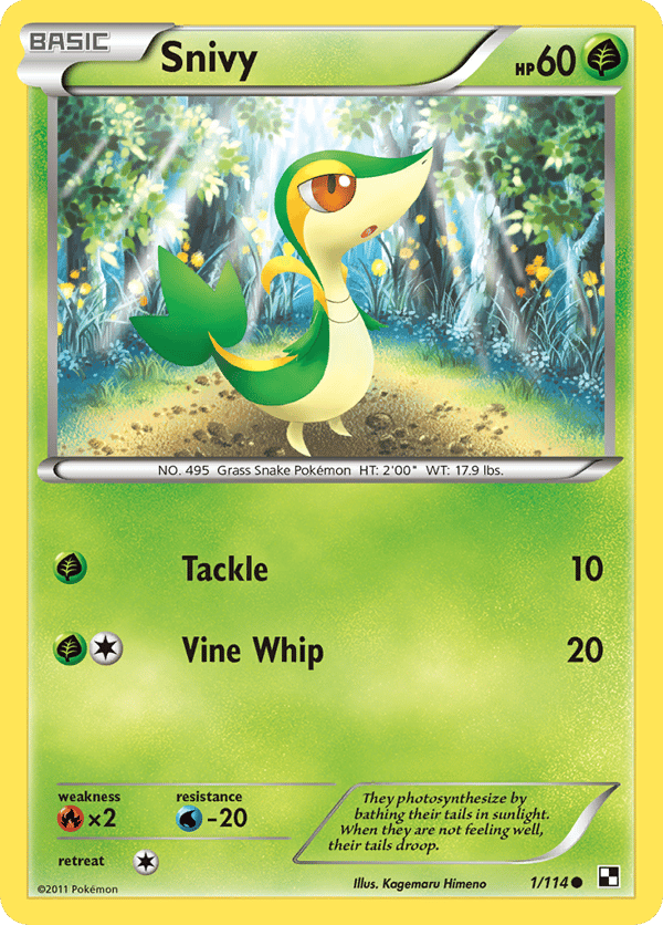 Snivy – Common – Black & White