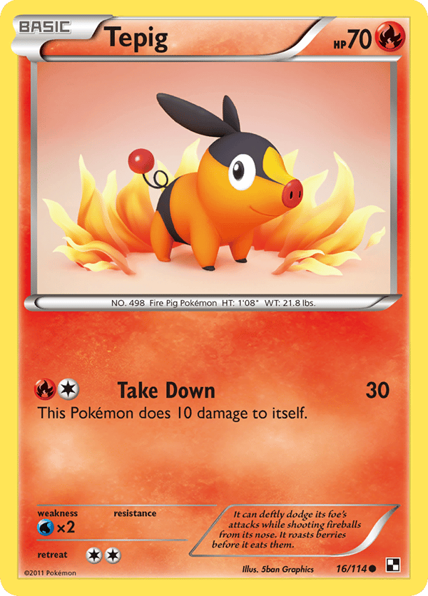 Tepig – Common – Black & White