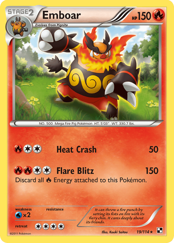 Emboar – Rare Holo – Black & White