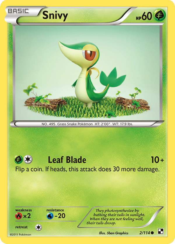 Snivy – Black & White