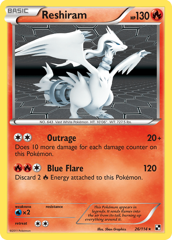 Reshiram – Rare Holo – Black & White