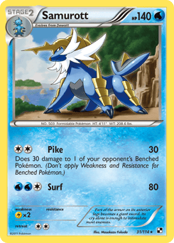 Samurott – Rare Holo – Black & White