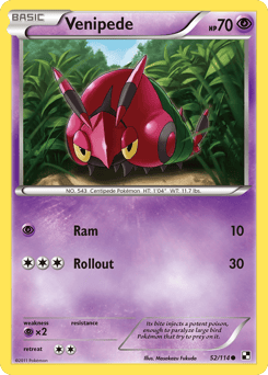 Venipede – Common – Black & White