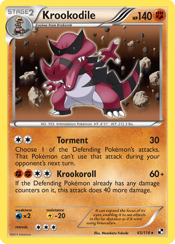 Krookodile – Rare Holo – Black & White