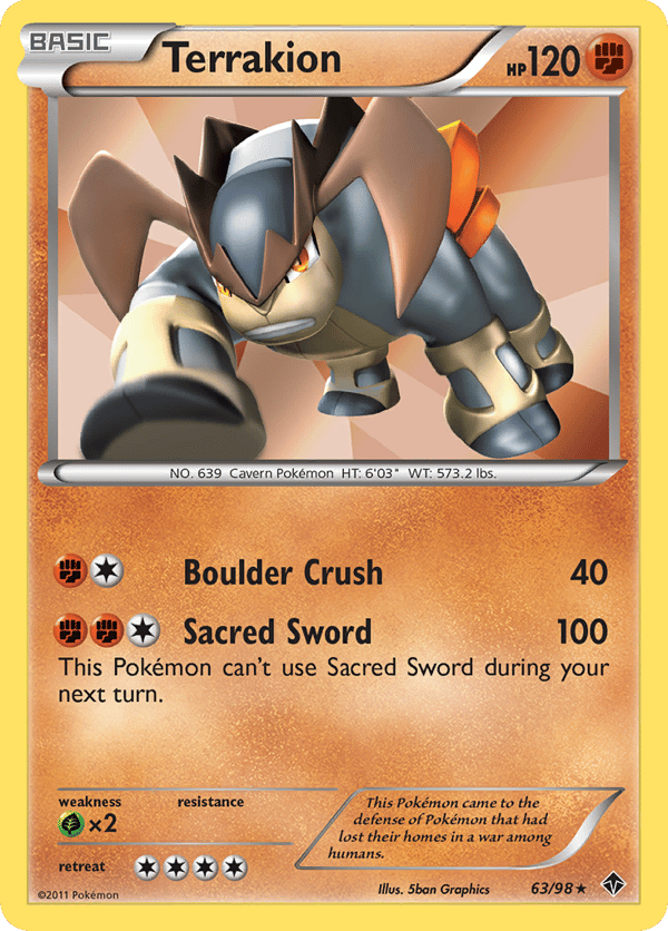 Terrakion – Rare Holo – Emerging Powers