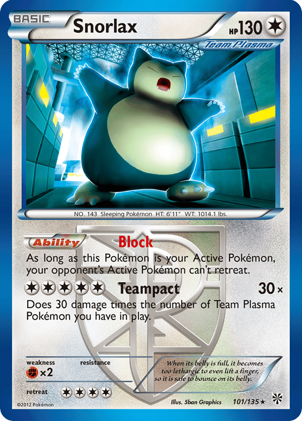 Snorlax – Rare – Plasma Storm