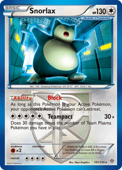Snorlax – Rare – Plasma Storm