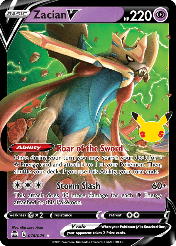Zacian V – Rare Holo V – Celebrations