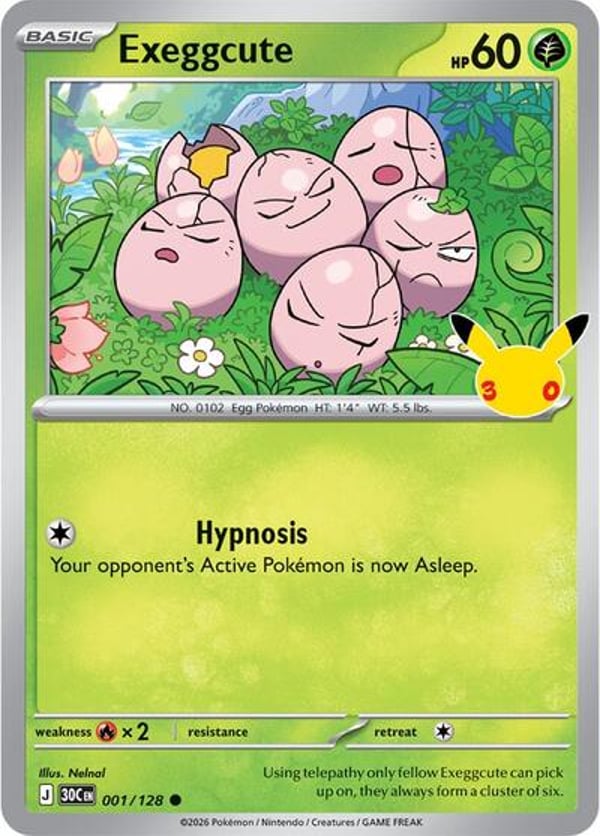 Exeggcute #1 – Common – 30th Celebration