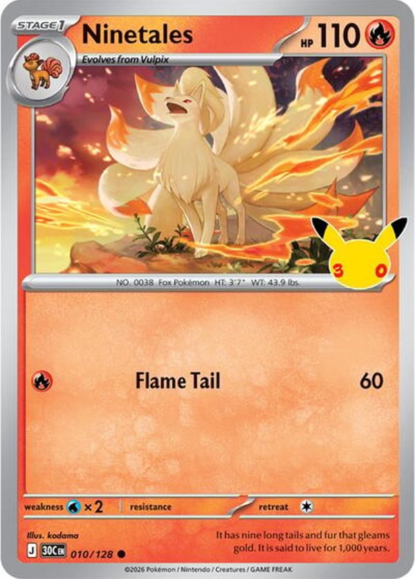 Ninetales #10 – Common – 30th Celebration