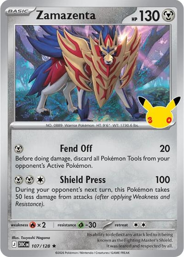 Zamazenta #107 – Rare – 30th Celebration