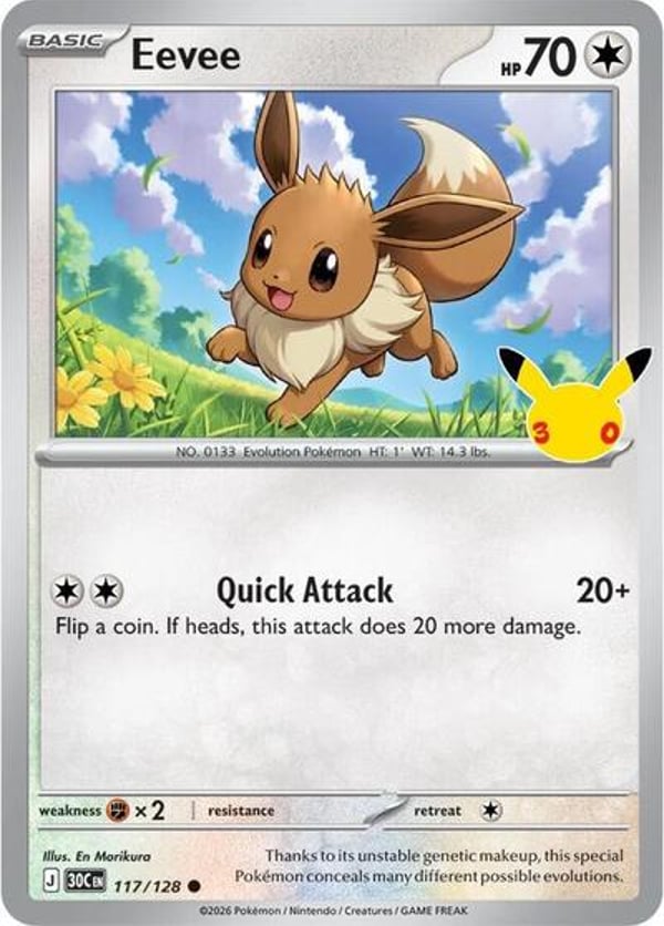 Eevee #117 – Common – 30th Celebration