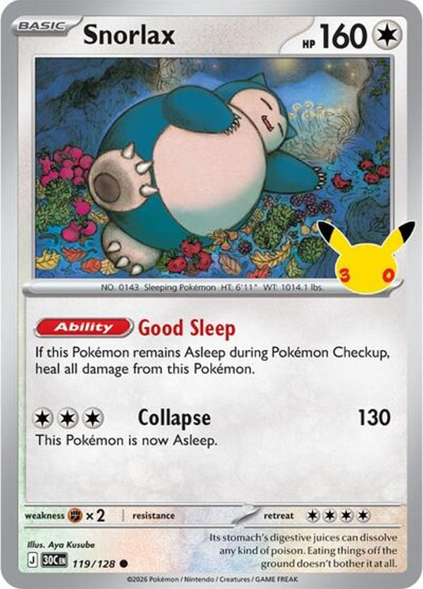 Snorlax #119 – Common – 30th Celebration