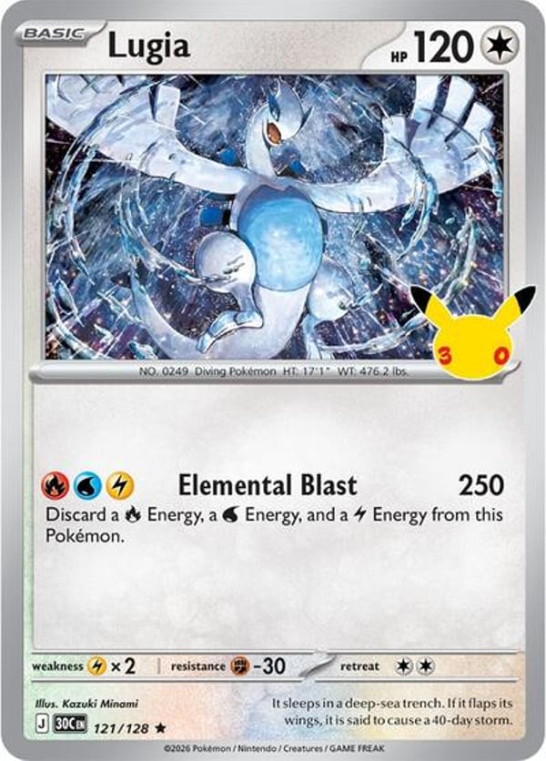 Lugia #121 – Rare – 30th Celebration