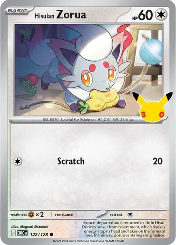 Hisuian Zorua #122 – Common – 30th Celebration