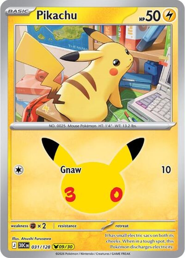 Pikachu #31 – Pikachu Rare – 30th Celebration