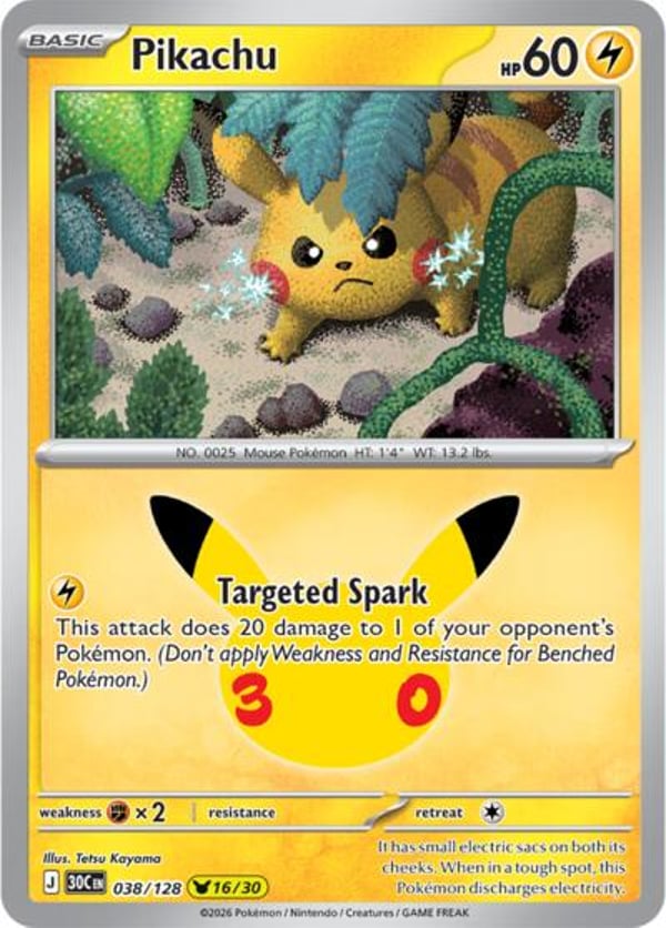Pikachu #38 – Pikachu Rare – 30th Celebration