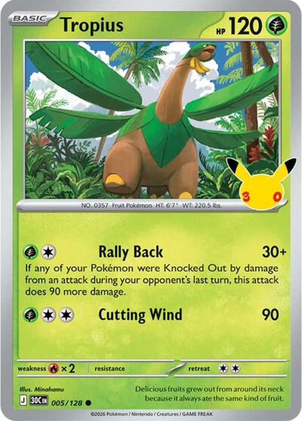 Tropius #5 – Common – 30th Celebration