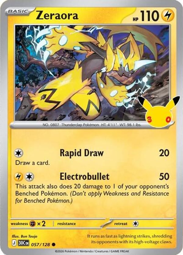 Zeraora #57 – Common – 30th Celebration