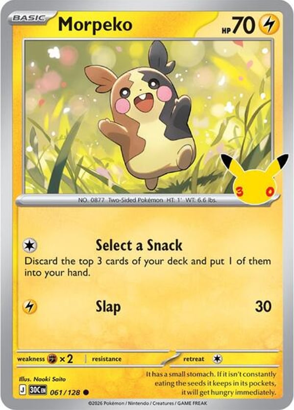 Morpeko #61 – Common – 30th Celebration