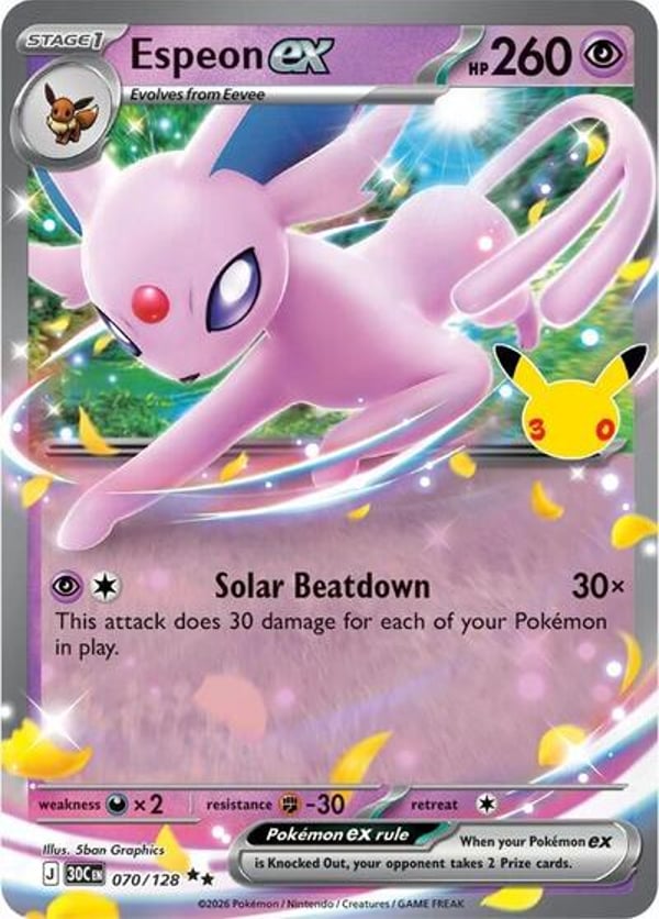 Espeon ex #70 – Double Rare – 30th Celebration