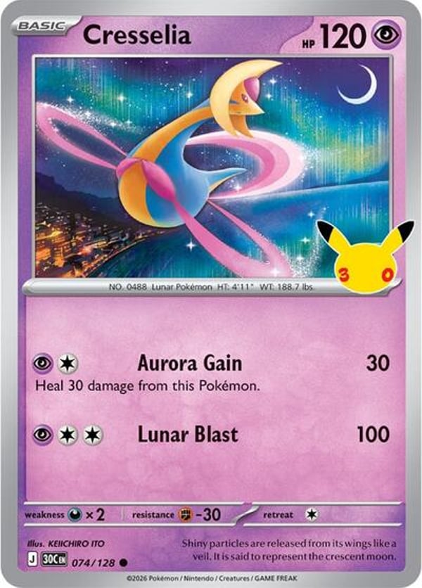 Cresselia #74 – Common – 30th Celebration