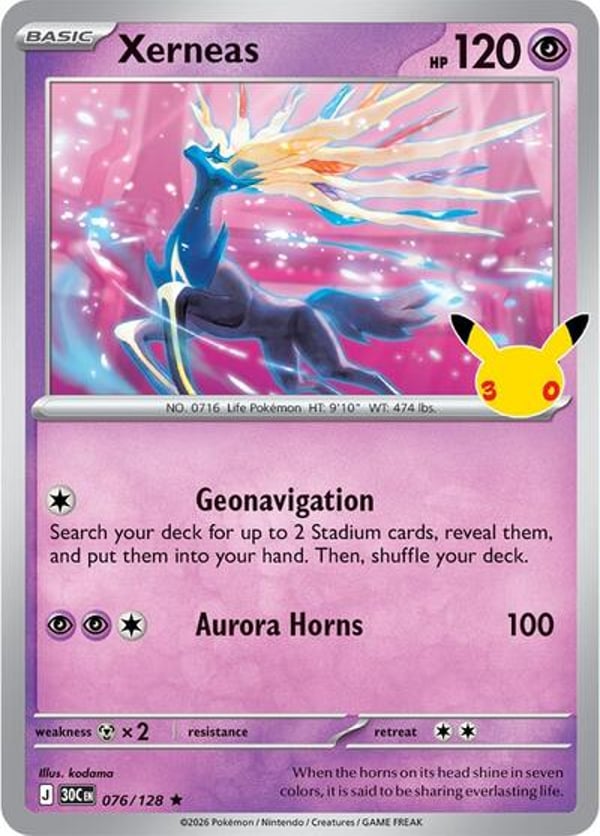 Xerneas #76 – Rare – 30th Celebration