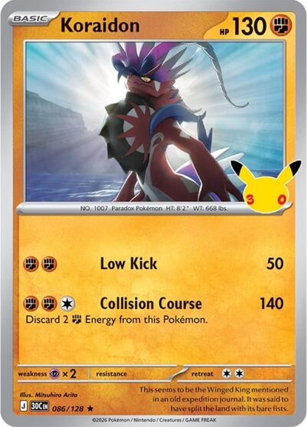 Koraidon #86 – Rare – 30th Celebration