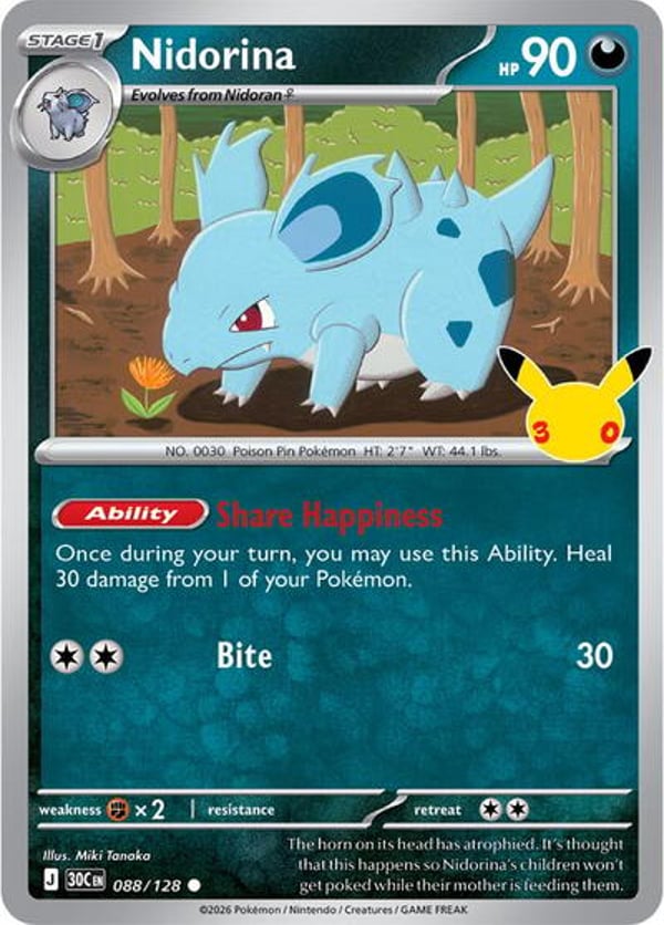 Nidorina #88 – Common – 30th Celebration