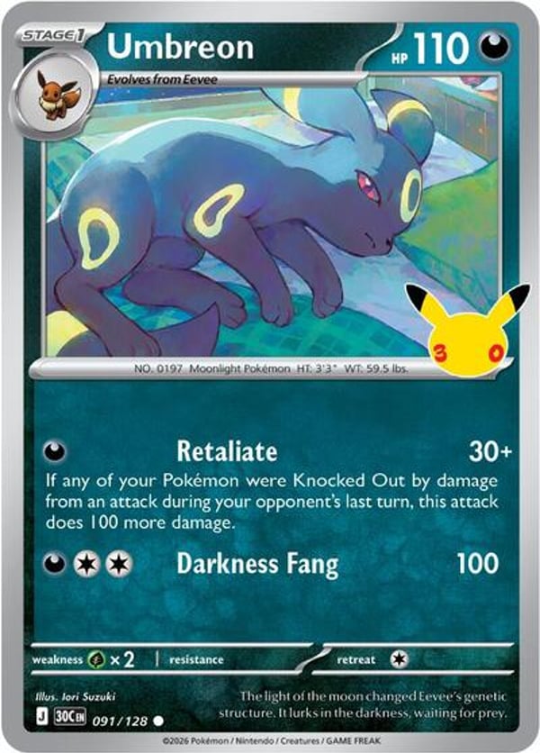 Umbreon #91 – Common – 30th Celebration