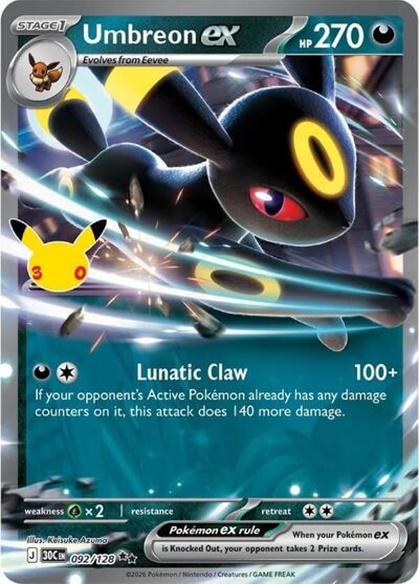 Umbreon ex #92 – Double Rare – 30th Celebration