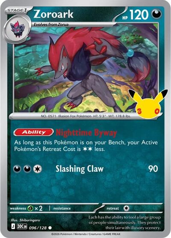 Zoroark #96 – Common – 30th Celebration