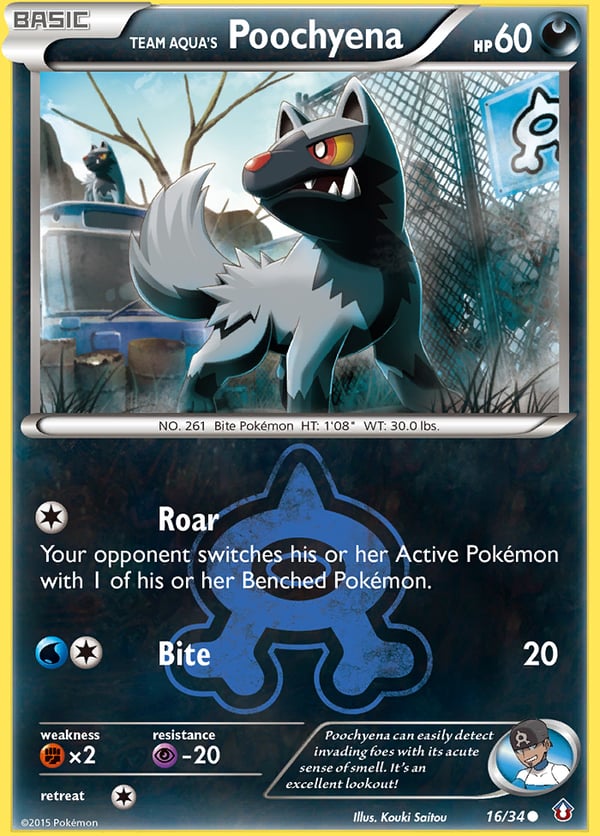 Team Aqua's Poochyena – Common – Double Crisis