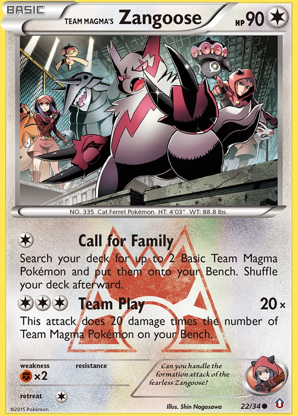 Team Magma's Zangoose – Common – Double Crisis